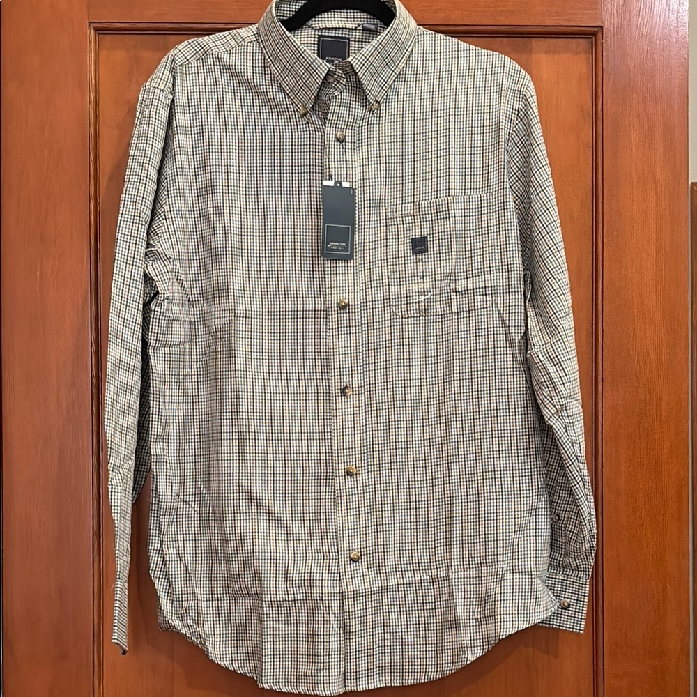 NWT Arrow Men's Plaid Button-Down Shirt Size S